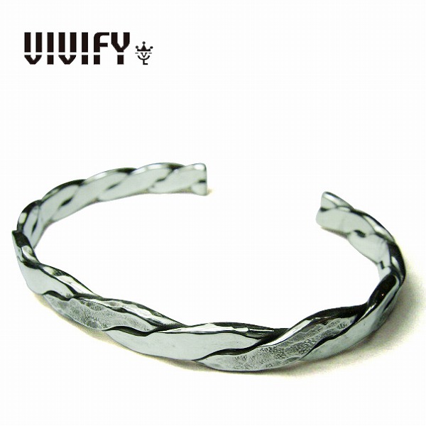 【VIVIFY 置き目店】VIVIFY ビビファイ バングル ブレス しろがね色Twist \u0026 Press Bangle(Silver x Silver) 受注生み出すこと ONE COLOR