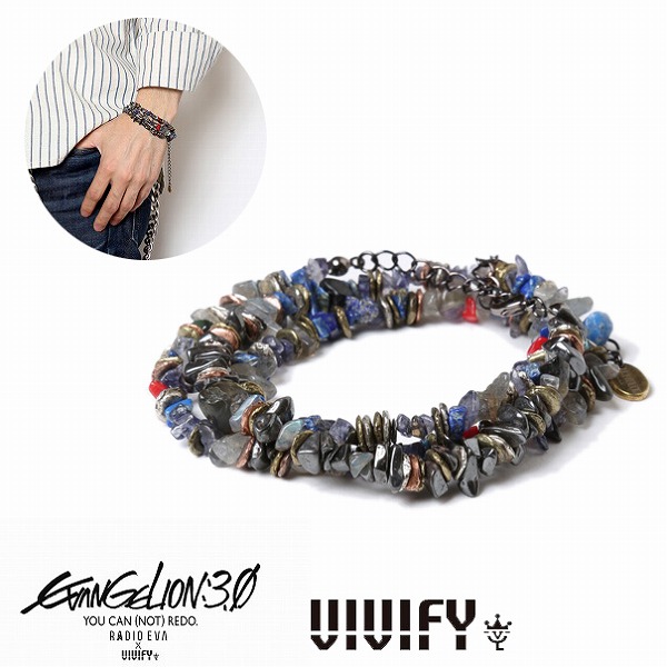 【貨物輸送無料】【VIVIFY 定め事店】VIVIFY ビビファイ 首飾り ブレス 石Pebble＆Metal Chip\u0027s Beads Cord/渚・カヲル 受注生み出すこと