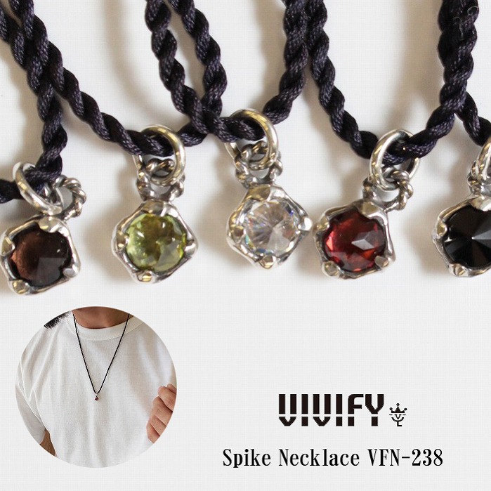 【送料無料】【VIVIFY 正規店】VIVIFY ビビファイ ネックレス ストーン シルク紐Spike Necklace 受注生産|BLESS(ブレス)