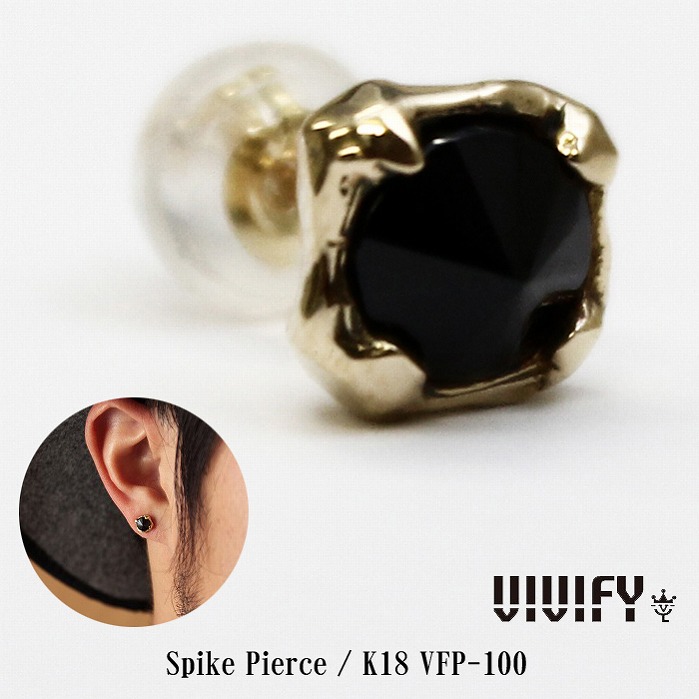 【VIVIFY 正規店】VIVIFY ビビファイ ピアス　18kゴールド　ストーンSpike Pierce/k18 受注生産