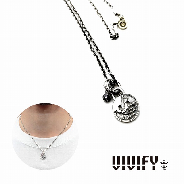 【VIVIFY 正規店】VIVIFY ビビファイ ネックレス コイン シルバーBirthstone&Smylie Coin Necklace 受注生産