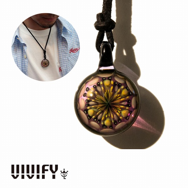 【VIVIFY 正規店】VIVIFY ビビファイ ネックレス グラス ガラス Fireworks Leather Necklace(L) 受注生産|BLESS(ブレス)