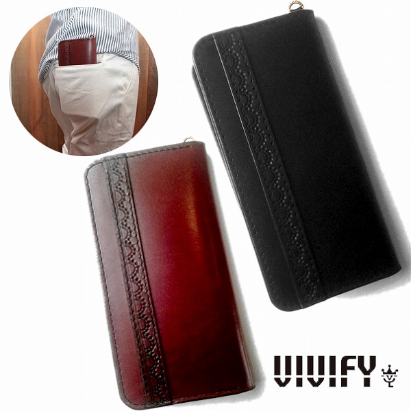 【VIVIFY 正規店】VIVIFY ビビファイ 長財布 サイフ レザーPressed pattern Long Wallet 受注生産 22,022円