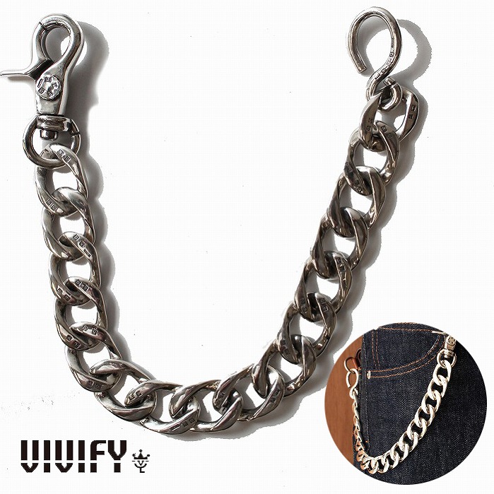 【VIVIFY 正規店】VIVIFY ビビファイ ウォレットチェーン シルバー ウォレットコードHallmarks SwivelHook FlatLink WalletChain / SwivelHook&Hook 受注生産|BLESS(ブレス)