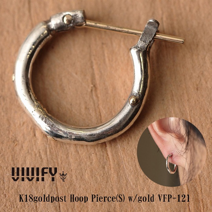 【送料無料】【VIVIFY 正規店】VIVIFY ビビファイ フープピアス 18Kゴールド シンプルK18goldpost Hoop Pierce(S) w/gold 受注生産