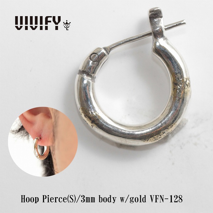 【送料無料】【VIVIFY 正規店】VIVIFY ビビファイ ピアス フープピアス シルバーHoop Pierce(S)/3mm body w/gold 受注生産
