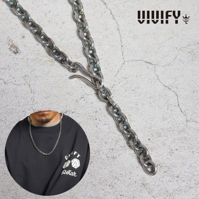 【VIVIFY 定まり店】VIVIFY ビビファイ 頸飾り しろがね色 One Make Hook Chain Necklace