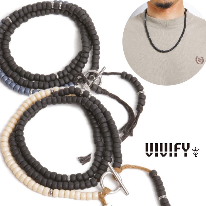 【VIVIFY 正規店】VIVIFY ビビファイ VIVIFY LIGHT ネックレス グラスビーズ Bicolor Glass Beads Necklace