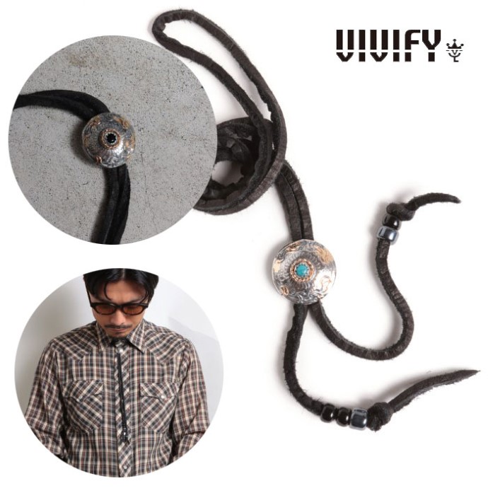 【VIVIFY 定め事店】VIVIFY ビビファイ 繰り返し五分五分 首飾り Phoenix 50 Sen Coin Loop Tie with Stone w/gold