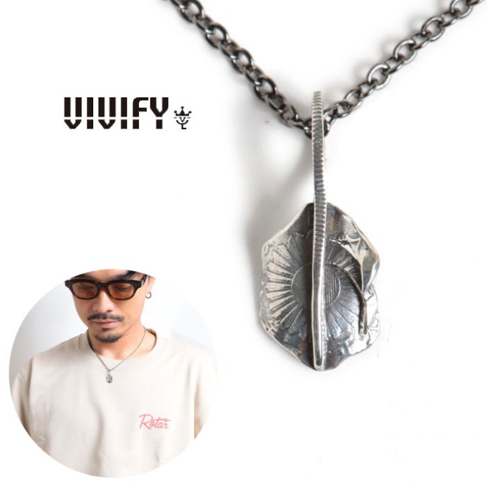 【VIVIFY 正規店】VIVIFY ビビファイ ネックレス フェザー型 Phoenix 50 Sen Coin Feather Necklace