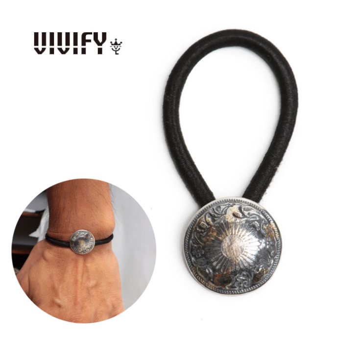 【VIVIFY 正規店】VIVIFY ビビファイ シルバー ブレスレット コンチョ 髪留め Phoenix 50 Sen Coin Concho w/gold