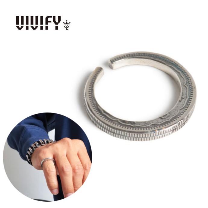 【VIVIFY 正規店】VIVIFY ビビファイ シルバー リング 指輪 50 Sen Coins Double Layer Giza Ring
