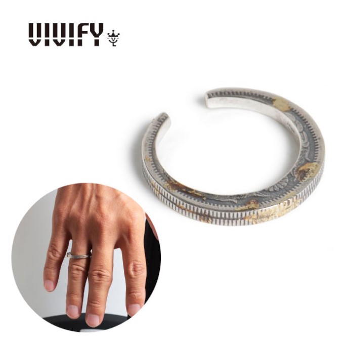 【VIVIFY 正規店】VIVIFY ビビファイ シルバー リング 指輪 50 Sen Coins Double Layer Giza Ring w/gold｜BLESS（ブレス） 9,900円