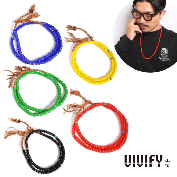 【VIVIFY 置き目店】VIVIFY ビビファイ 首飾り ビーズ White Hearts Turquoise Necklace