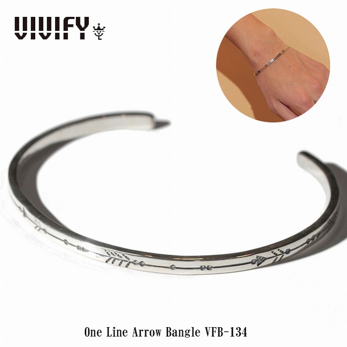 【VIVIFY 正規店】VIVIFY ビビファイ バングル シルバーOne Line Arrow Bangle
