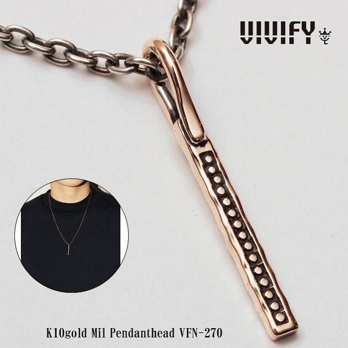 【送料無料】【VIVIFY 正規店】VIVIFY ビビファイ ネックレス K10ゴールド ミル打ちK10gold Mil Pendanthead