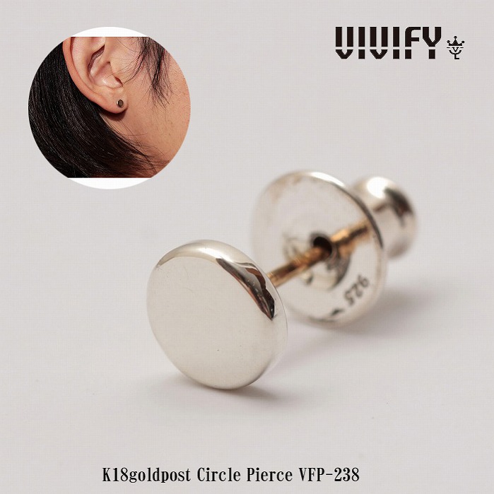 【送料無料】【VIVIFY 正規店】VIVIFY ビビファイ ピアス K18ゴールドポスト シルバーK18goldpost Circle Pierce