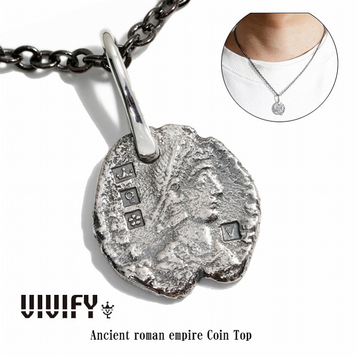 【送料無料】【VIVIFY 正規店】VIVIFY ビビファイ ネックレス シルバー Ancient roman empire Coin Top