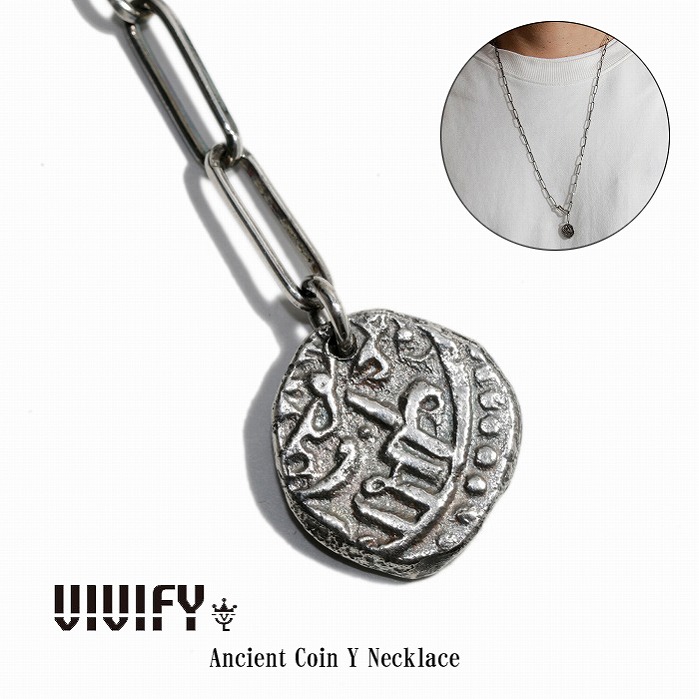 【VIVIFY 正規店】VIVIFY ビビファイ ネックレス シルバー Ancient Coin Y Necklace