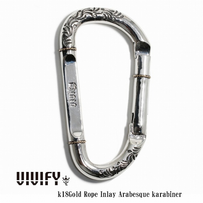 【VIVIFY 正規店】VIVIFY ビビファイ シルバー カラビナ k18Gold Rope Inlay Arabesque karabiner｜BLESS（ブレス） 37,895円