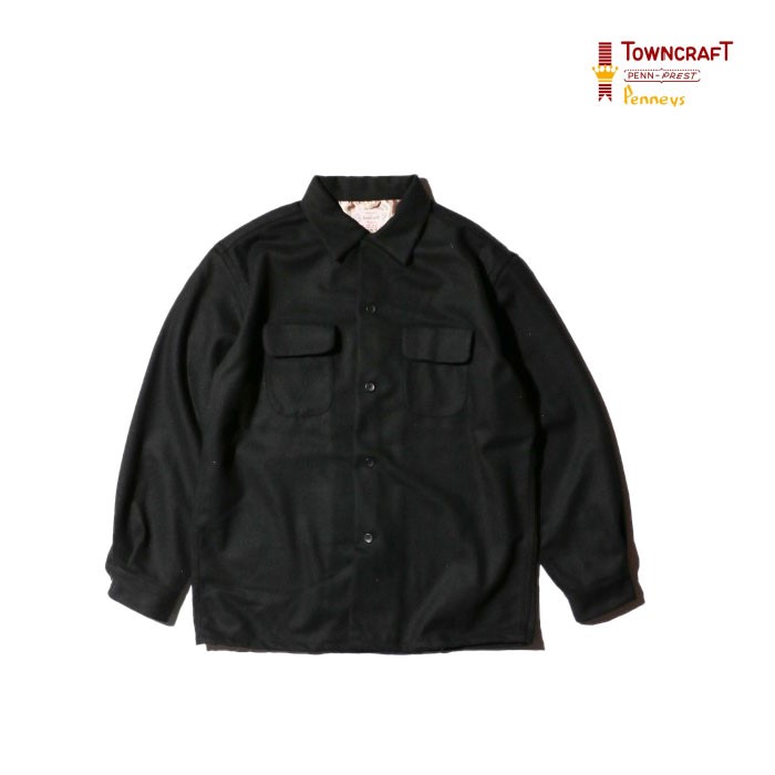 【TOWNCRAFT 正規店】TOWNCRAFT タウンクラフト ウール 長袖シャツ 50S W-FLAP LOOPCOLLAR SHIRT MADE IN JAPAN -WOOL-