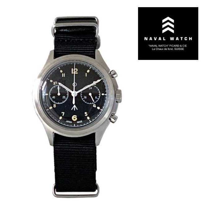 【NAVAL WATCH 正規店】NAVAL WATCH ナバルウォッチ 腕時計 ミリタリー NAVAL MILITARY WATCH MIL.-07 SV/BK British ROYAL Airforce Chronograph TYPE