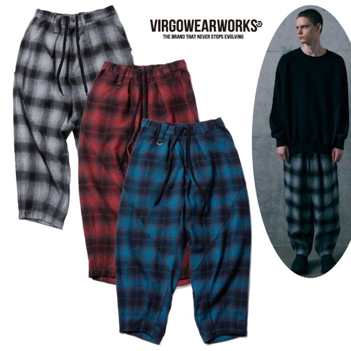【尖んがり10倍/此れから取っておく7月6日(月)18:00まで】VIRGOwearworks ヴァルゴウェアワークス VIRGO ヴァルゴ 置き目店 10月発売 DRIFT CHECK FAT PANTS