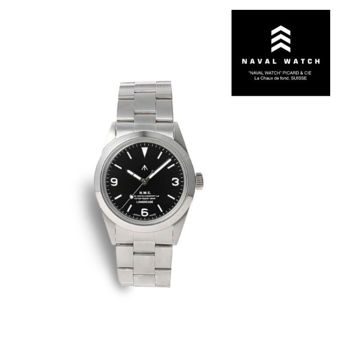 【NAVAL WATCH 正規店】NAVAL WATCH Produced By LOWERCASE ナバルウォッチ 腕時計 ミリタリー FRXF001 Sweep Second Sec.hands Boys Oyster S/S 3 links Metal band