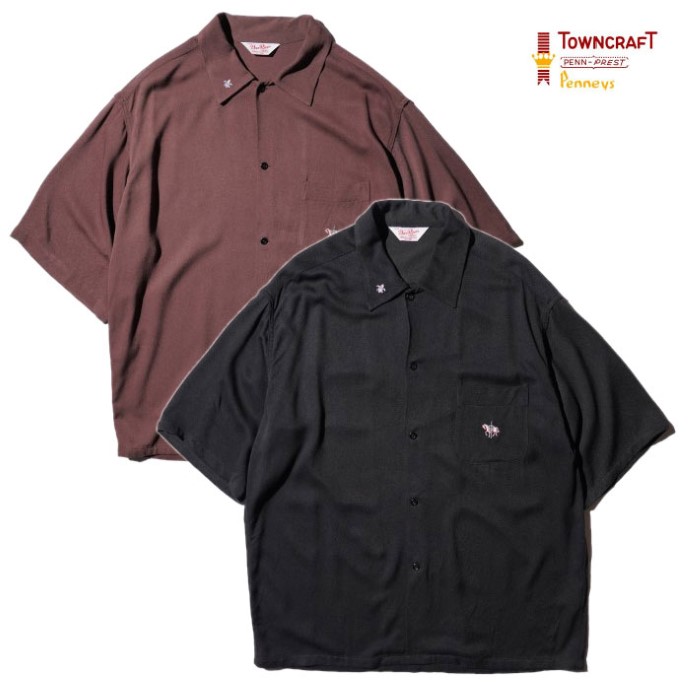 【TOWNCRAFT 正規店】TOWNCRAFT タウンクラフト 半袖シャツ ルーズ ボックスシルエット 50S EMBROIDERY S/S SHIRT｜BLESS（ブレス）