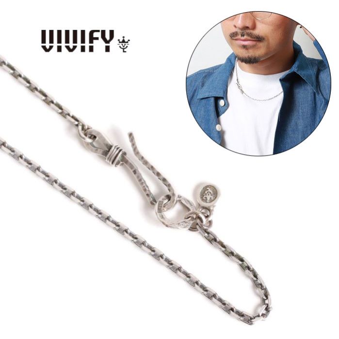 【VIVIFY 正規店】VIVIFY ビビファイ ネックレス シルバー アズキチェーン Hallmarks Clasp Chain 2.8 x 45cm/4C