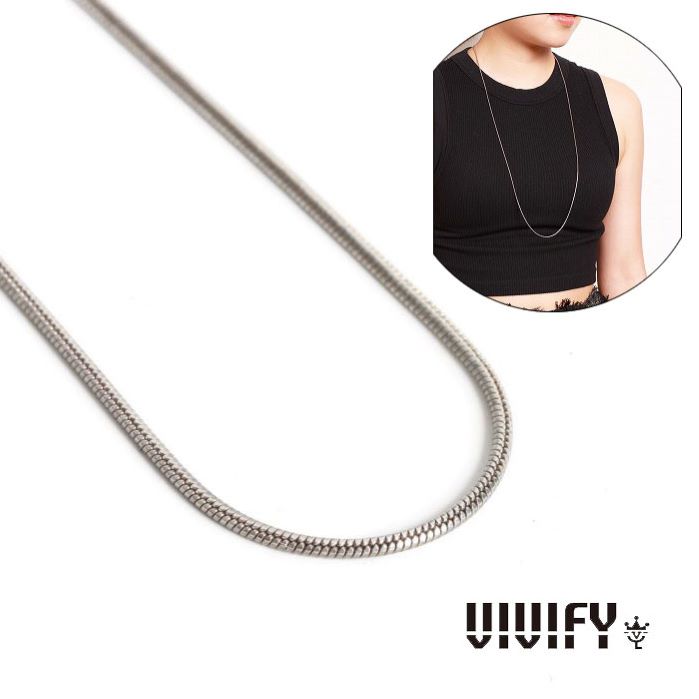【VIVIFY 正規店】VIVIFY ビビファイ ネックレス シルバー スネークチェーン Snake Chain Thin Necklace /80cm