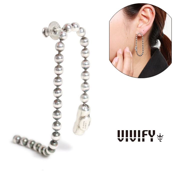 【VIVIFY 正規店】VIVIFY ビビファイ ピアス シルバー ボールチェーン Ball Chain 2way Pierce｜BLESS（ブレス）