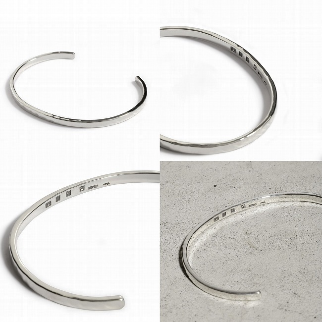 【VIVIFY正規店】VIVIFYビビファイバングルブレスレットシルバーBackHallmarksBangle/Mirrorfinish/Narrow