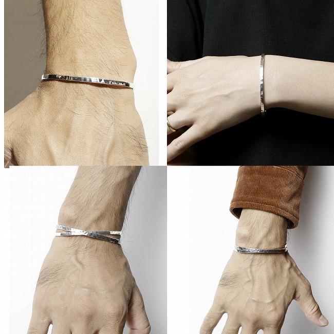 【VIVIFY正規店】VIVIFYビビファイバングルブレスレットシルバーBackHallmarksBangle/Mirrorfinish/Narrow