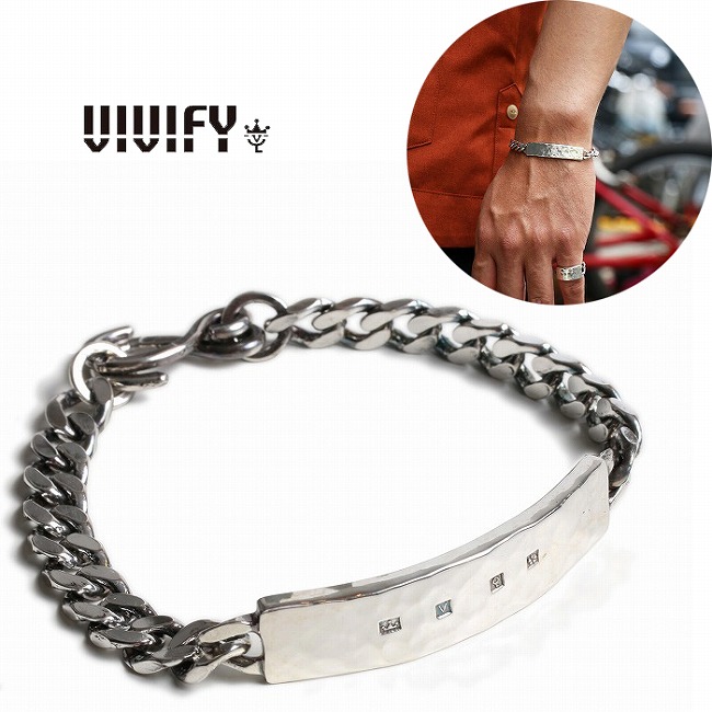 VIVIFY ビビファイ ブレスレット キヘイチェーン シルバー Hallmarks ID Bracelet Mirror Finish