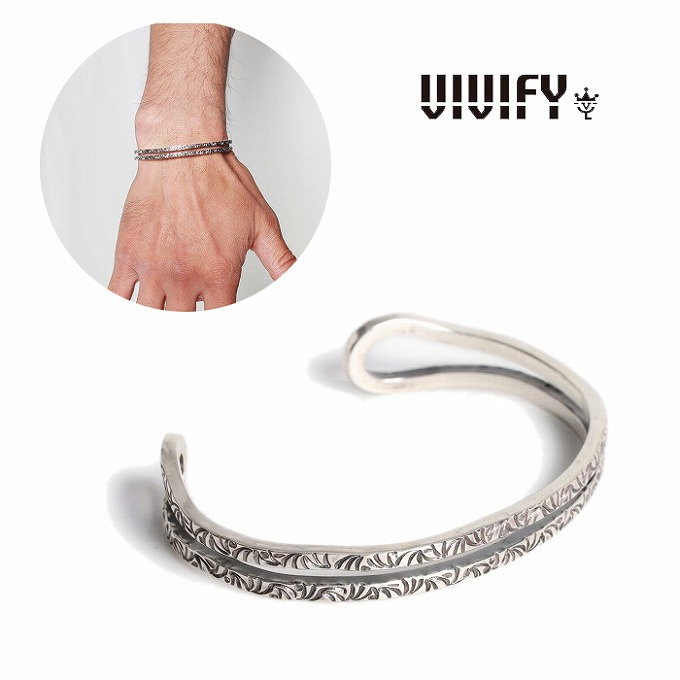 【VIVIFY 置き目店】VIVIFY ビビファイ バングル 腕輪 しろがね色 Loopin’ Bangle/Arabesque