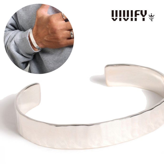 【VIVIFY 置き目店】VIVIFY ビビファイ バングル しろがね色 Back Hallmarks Bangle/ Mirror finish /10粍
