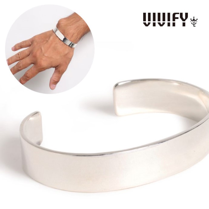 【VIVIFY 置き目店】VIVIFY ビビファイ バングル しろがね色 Back Hallmarks Bangle/Plain/12粍