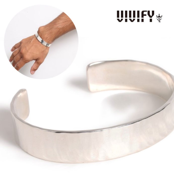 【VIVIFY 置き目店】VIVIFY ビビファイ バングル しろがね色 Back Hallmarks Bangle/ Mirror finish /12粍