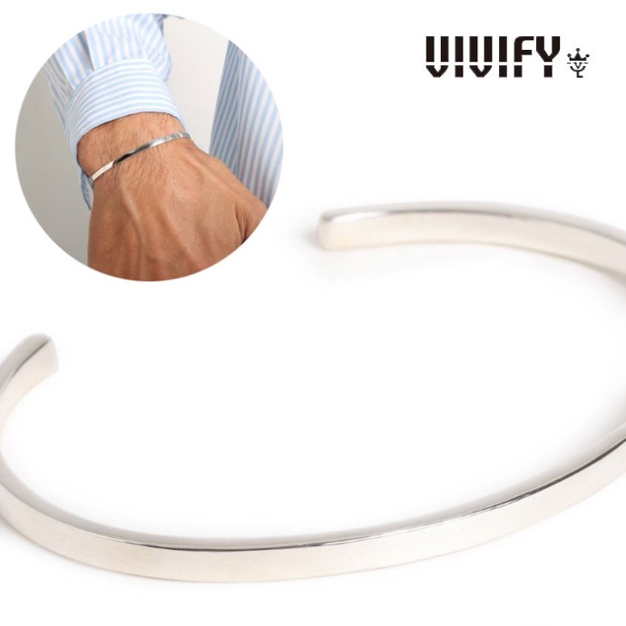 【VIVIFY 置き目店】VIVIFY ビビファイ バングル しろがね色 Back Hallmarks Bangle/Plain/Narrow