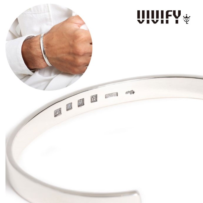 【VIVIFY 置き目店】VIVIFY ビビファイ バングル しろがね色 Back Hallmarks Bangle/Plain/Middle