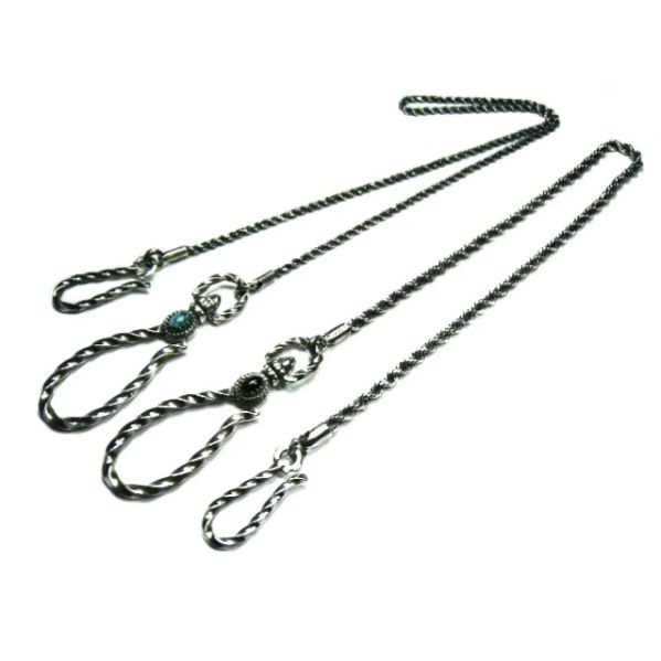 【VIVIFY 定め事店】VIVIFY ビビファイ しろがね色 手当たりチェーン店 Stone Setting Spiral Wallet Chain