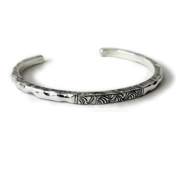 【VIVIFY 正規店】VIVIFY ビビファイ ブレスレット シルバー HAMMERED SQUAREBAR BANGLE｜BLESS（ブレス）
