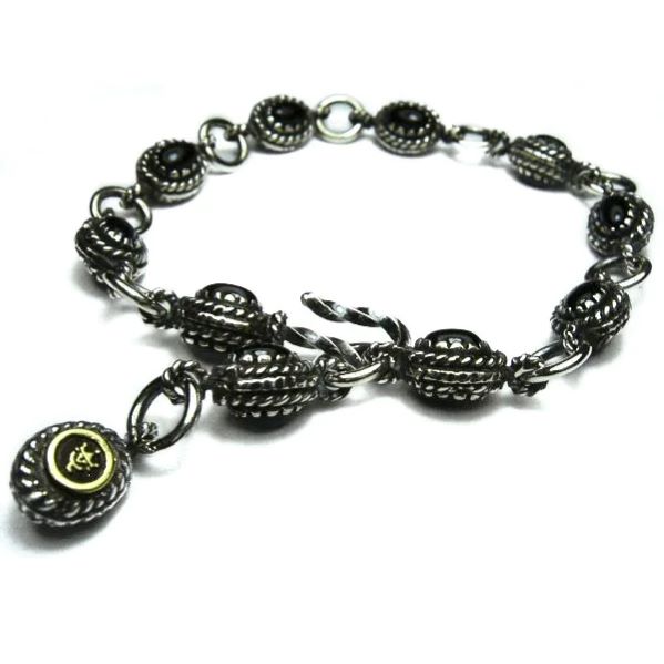 【VIVIFY 定め事店】VIVIFY ビビファイ 腕輪 しろがね色 Old Native Style Stone Setting Ball Bracelet
