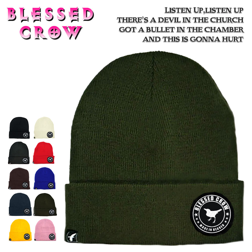 楽天市場 Blessedcrow Circle Logo ビーニー ワンポイント ロゴ パッチ ニット帽 ニットキャップ メンズ レディース 帽子屋 Blessed Crow