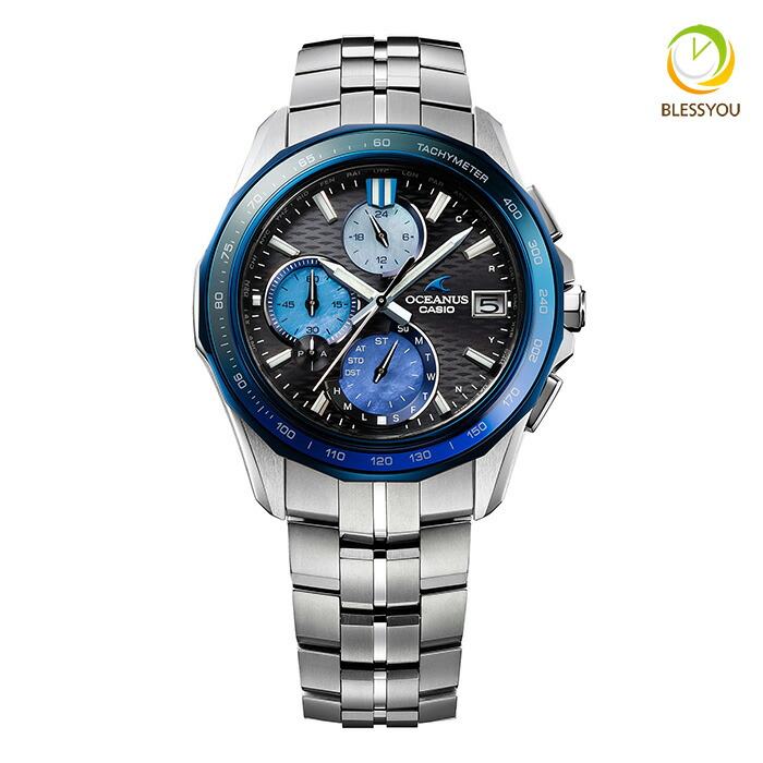 腕時計 メンズ カシオ オシアナス 電波ソーラー モバイルリンク アナログ チタンバンド CASIO OCEANUS 10気圧防水 日本製 Manta OCW-S7000AP-1AJF 240.0 2026年5月|ペアウォッチ Gショック BLESSYOU