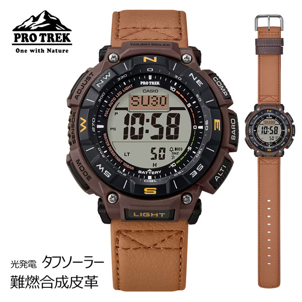 難燃加工 合成皮革バンド コヨーテブラウン カシオ プロトレック デジタル タフソーラー 腕時計 メンズ CASIO PRO TREK 2025年2月 PRG-340L-5JF 29,0 方位、気圧/高度、温度計測 日の出/日の入り時刻表示 アウトドア 登山 ハイキング トレッキング 釣り