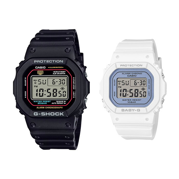 G-SHOCK デジタル ペアウォッチ DW-5600RL-1JF &times; BGD-565SC-2BJF 22,5 スクエア 5600系デザイン ジーショック Gショック ペア カジュアル シンプル リンクコーデ ペア さりげなくおそろい プレゼントに｜ペアウォッチ Gショック BLESSYOU
