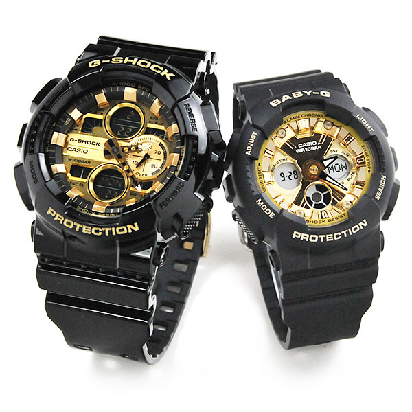 楽天市場 ペアウォッチ Gショック G Shock Baby G Pair Model ブラック ゴールド Ga 140gb 1a1jf Ba 130 1a3jf 31 0 お揃いのデザインの時計でふたりの大切な時を刻む腕時計 ペア カップル ウォッチ ジーショック Gショック ペアウォッチ G Shock Blessyou