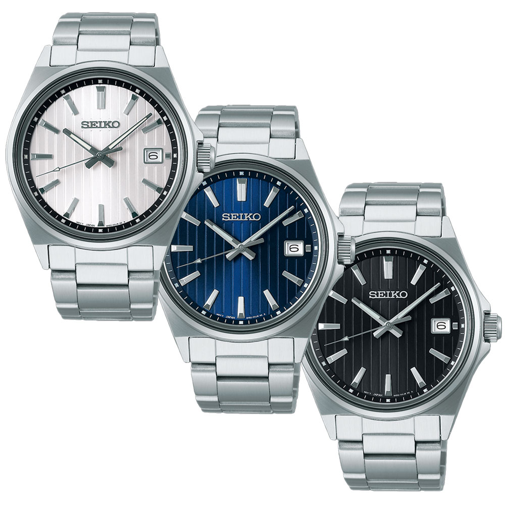 極美品　SEIKO　セイコー　ブルー　シルバー　クォーツ　電池式　腕時計　メンズ 極美品 SEIKO セイコー ブルー シルバー クォーツ 電池式 腕時計